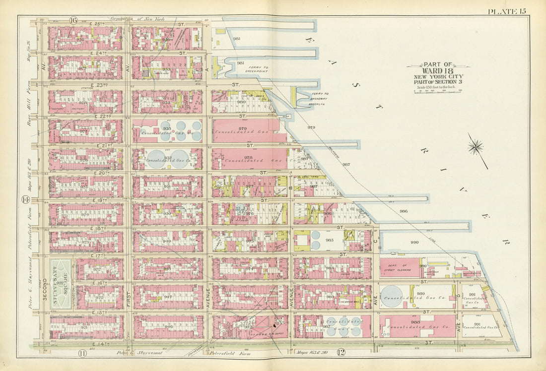 Part of Ward 18 from Atlas of the City of New York, Manhattan Island : from Actual Surveys and Official Plans 1894 by Relic Map Company