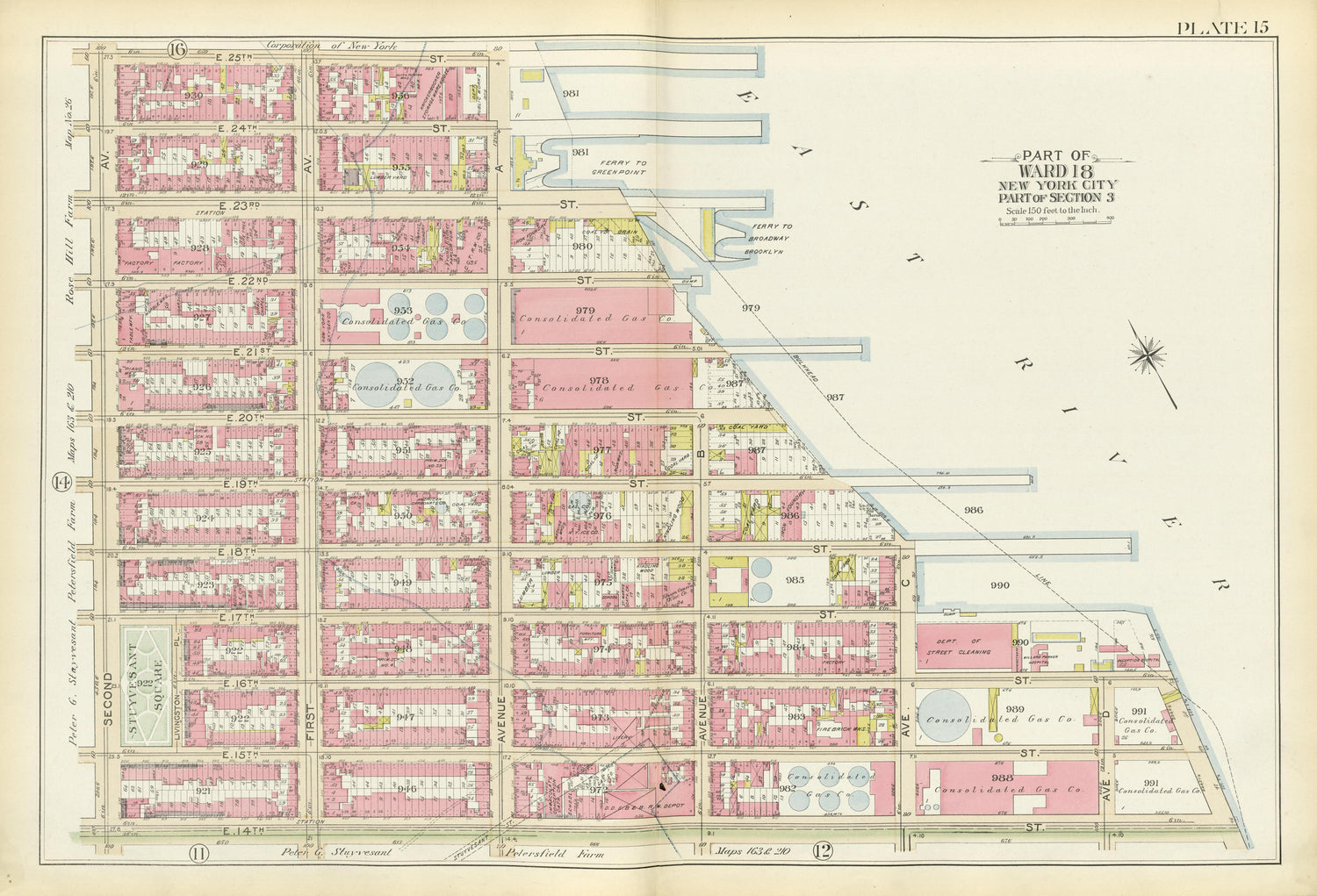 Part of Ward 18 from Atlas of the City of New York, Manhattan Island : from Actual Surveys and Official Plans 1894 by Relic Map Company