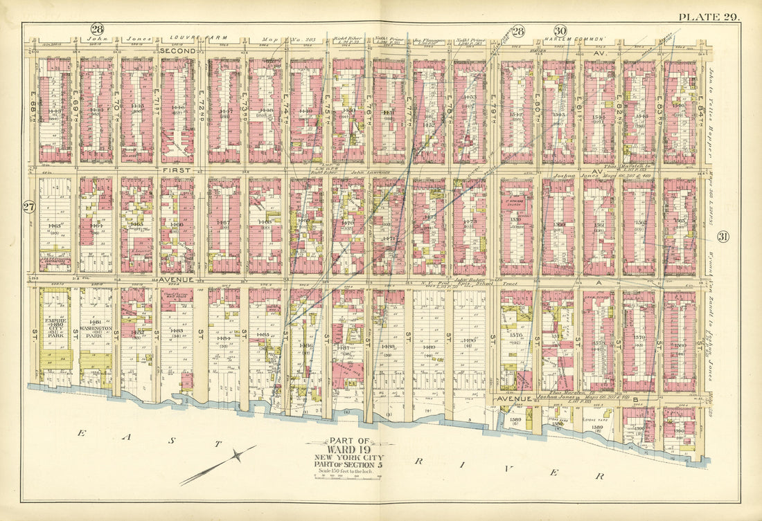 Part of Ward 19 (part of Section 5) from Atlas of the City of New York, Manhattan Island : from Actual Surveys and Official Plans 1894 by Relic Map Company
