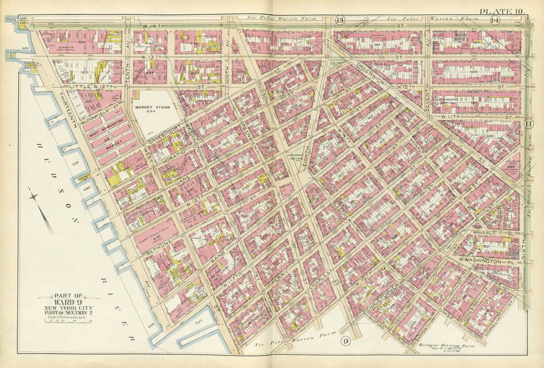 Part of Ward 9 from Atlas of the City of New York, Manhattan Island : from Actual Surveys and Official Plans 1894 by Relic Map Company