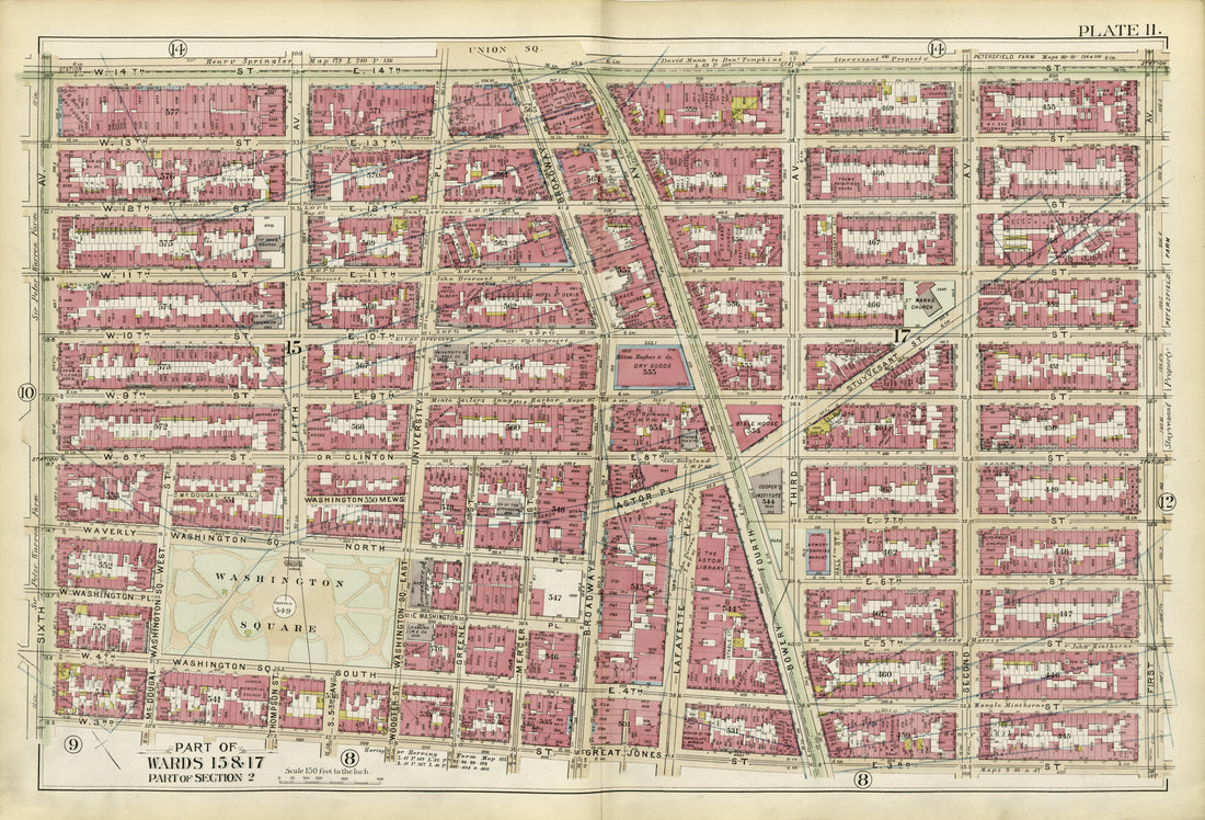 Part of Wards 15 &amp; 17 from Atlas of the City of New York, Manhattan Island : from Actual Surveys and Official Plans 1894 by Relic Map Company