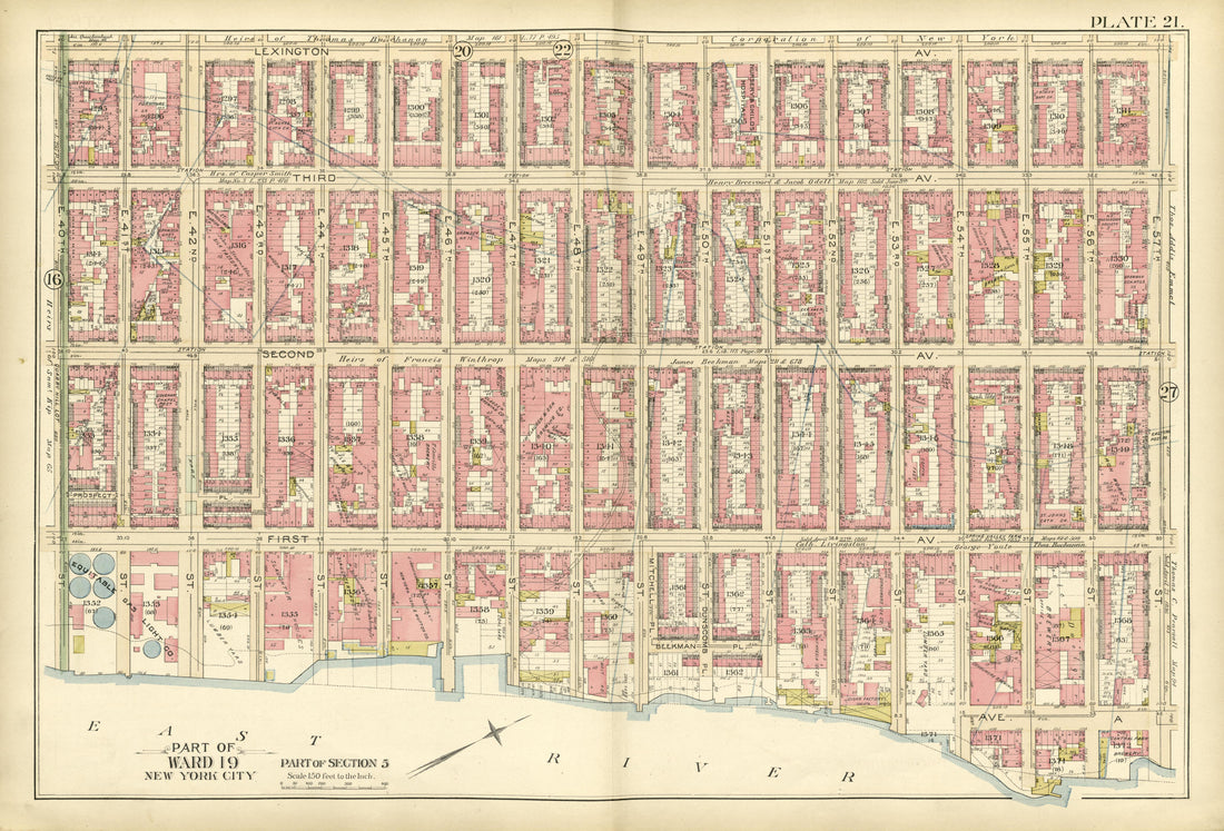 Part of Ward 19 (Section 5) from Atlas of the City of New York, Manhattan Island : from Actual Surveys and Official Plans 1894 by Relic Map Company