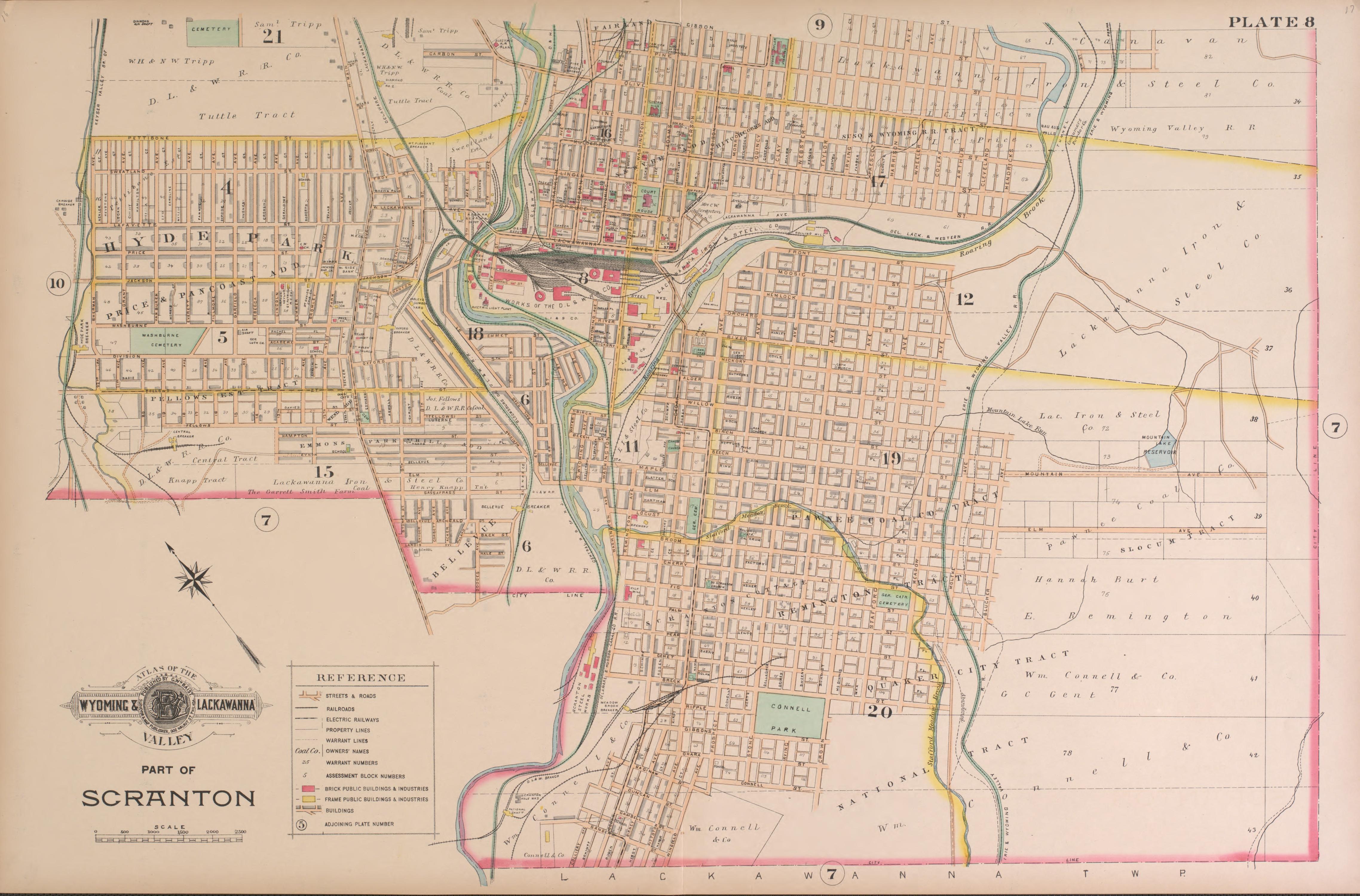 This old map of Lackawanna County, Lackawanna River Valley, Luzerne County, Pennsylvania, , Wyoming Valley was created by Baist, G. Wm. (George William) in 1894