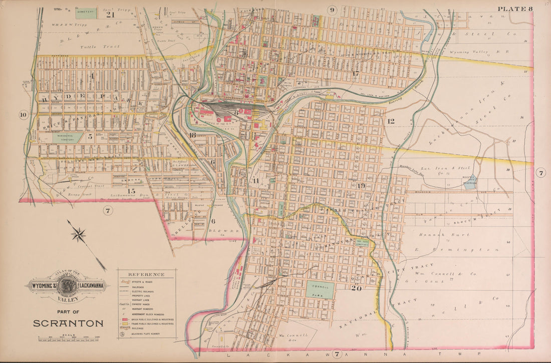 This old map of Lackawanna County, Lackawanna River Valley, Luzerne County, Pennsylvania, , Wyoming Valley was created by Baist, G. Wm. (George William) in 1894