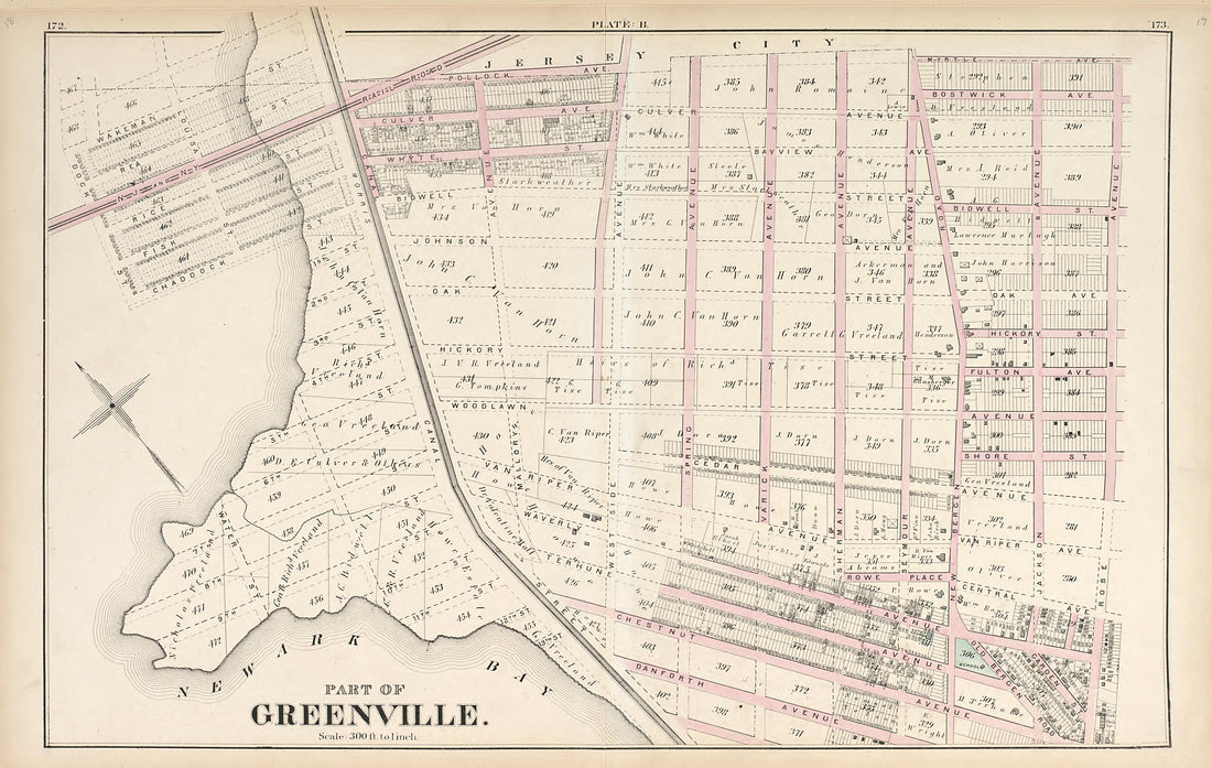 This old map of Jersey City, New Jersey,  was created by G.M. Hopkins &amp; Co|Hopkins, Griffith Morgan in 1873