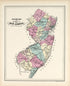 Outline Map of New Jersey from Combined Atlas of the State of New Jersey and the Late Township of Greenville, Now Part of Jersey City, from Actual Survey Official Records & Private Plans 1873 by Relic Map Company