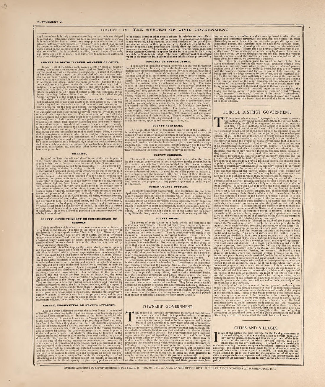 Digest of the System of Civil Government from 20th Century Atlas of Clinton County, Indiana : Containing Maps of Villages, Cities and Townships of the County, of the State, United States and World, Farmers Directory, Business Directory and General Inf... by Relic Map Company