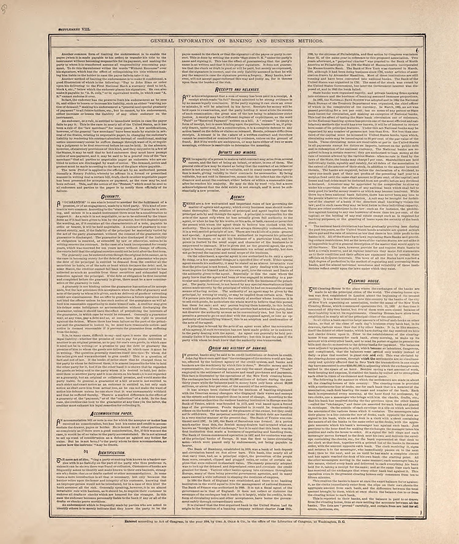 General Information On Banking and Business Methods from 20th Century Atlas of Clinton County, Indiana : Containing Maps of Villages, Cities and Townships of the County, of the State, United States and World, Farmers Directory, Business Directory and ... by Relic Map Company