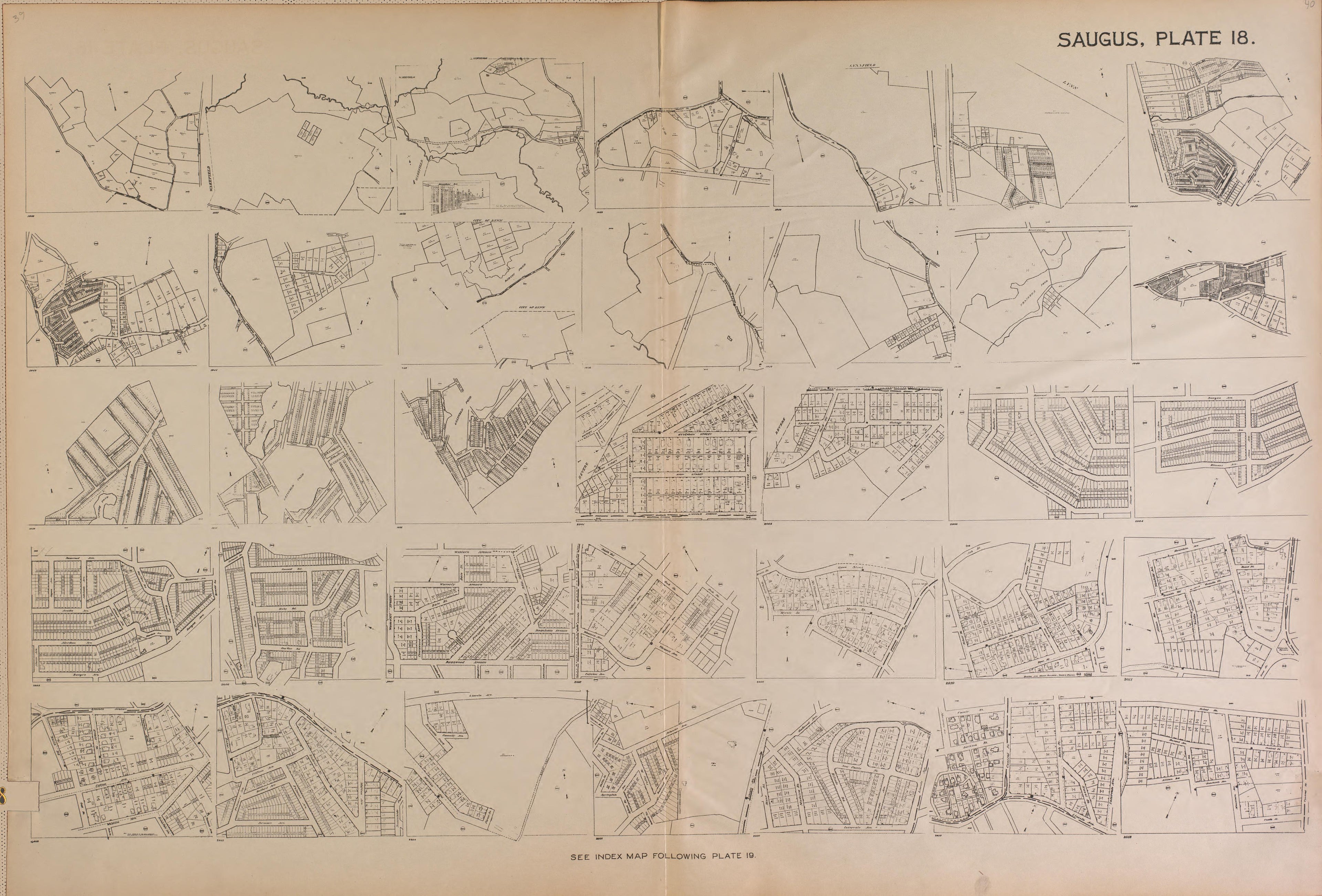 Saugus, Plate 18 from Richards Standard Atlas of the City of Lynn and the Towns of Swampscott, Saugus and Nahant, Massachusetts : from Official Records, Private Plans and Actual Surveys 1924 by Relic Map Company