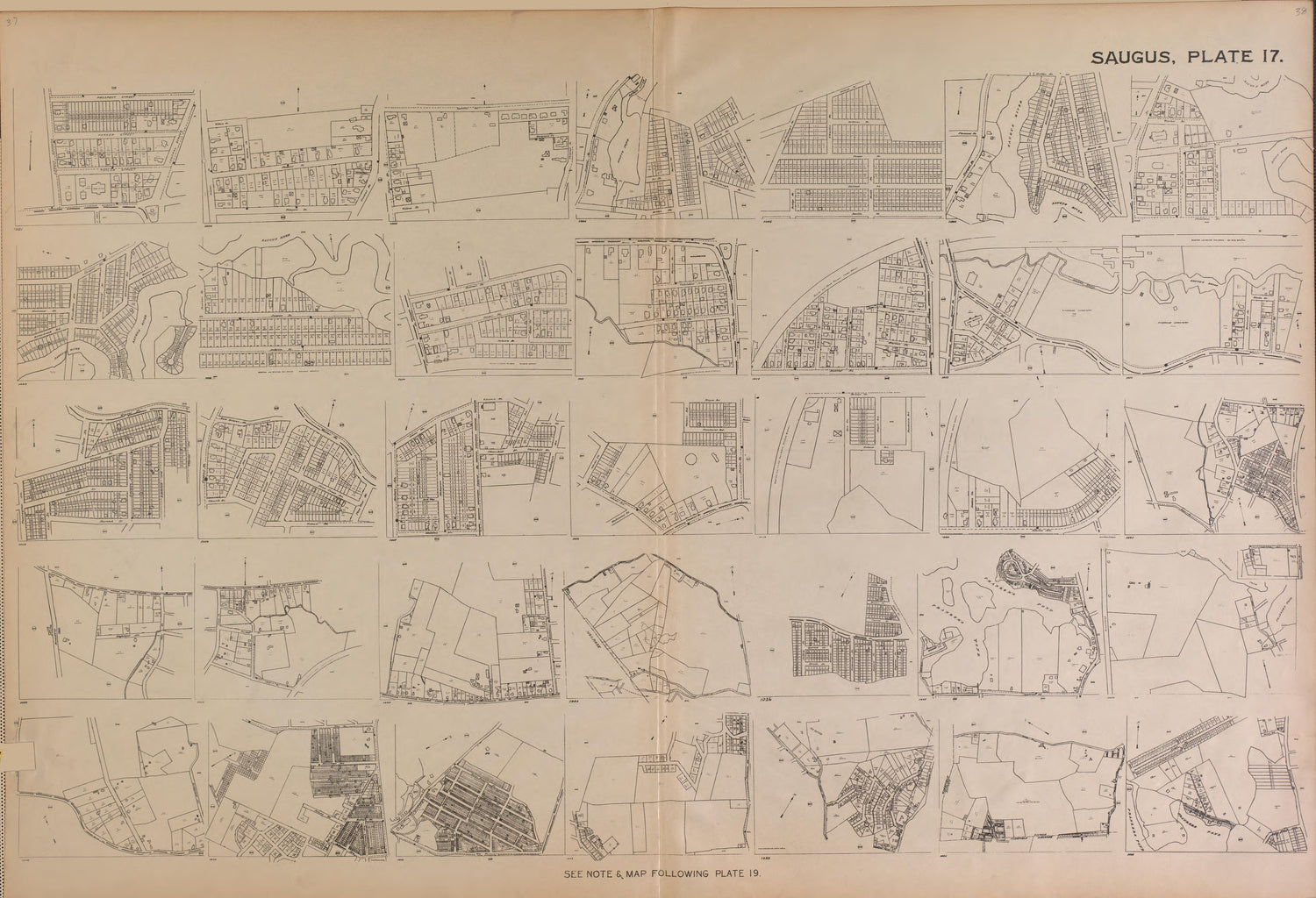Saugus, Plate 17 from Richards Standard Atlas of the City of Lynn and the Towns of Swampscott, Saugus and Nahant, Massachusetts : from Official Records, Private Plans and Actual Surveys 1924 by Relic Map Company