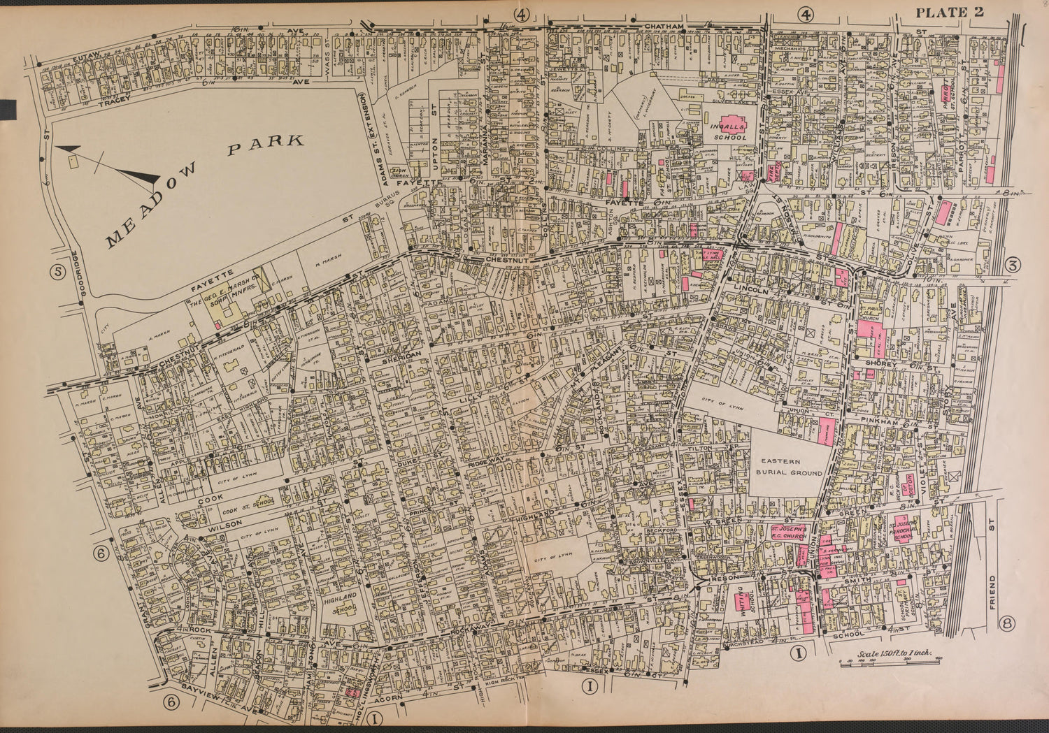 Lynn, Plate 2 from Richards Standard Atlas of the City of Lynn and the Towns of Swampscott, Saugus and Nahant, Massachusetts : from Official Records, Private Plans and Actual Surveys 1924 by Relic Map Company