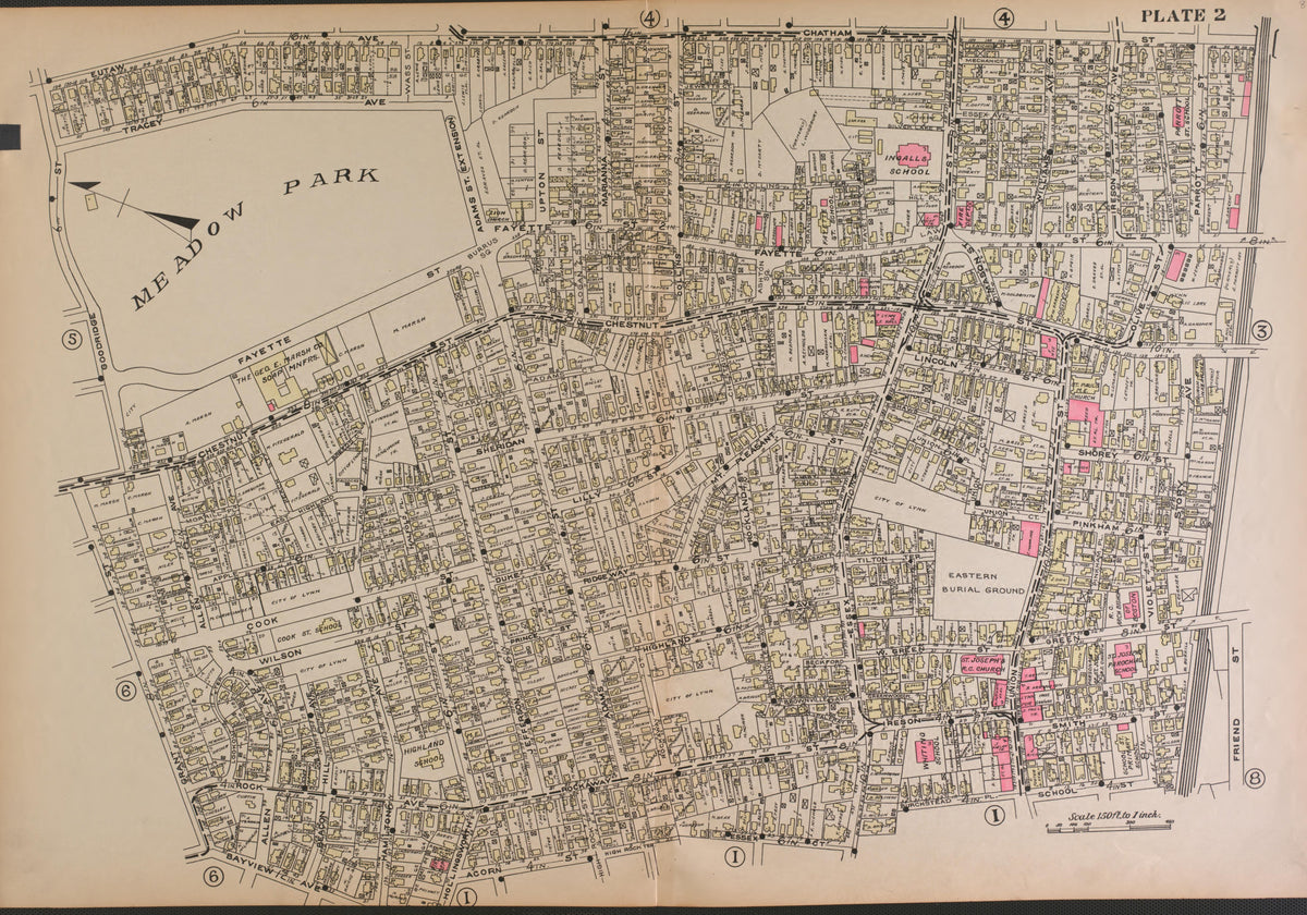 Lynn, Plate 2 from Richards Standard Atlas of the City of Lynn and the Towns of Swampscott, Saugus and Nahant, Massachusetts : from Official Records, Private Plans and Actual Surveys 1924 by Relic Map Company