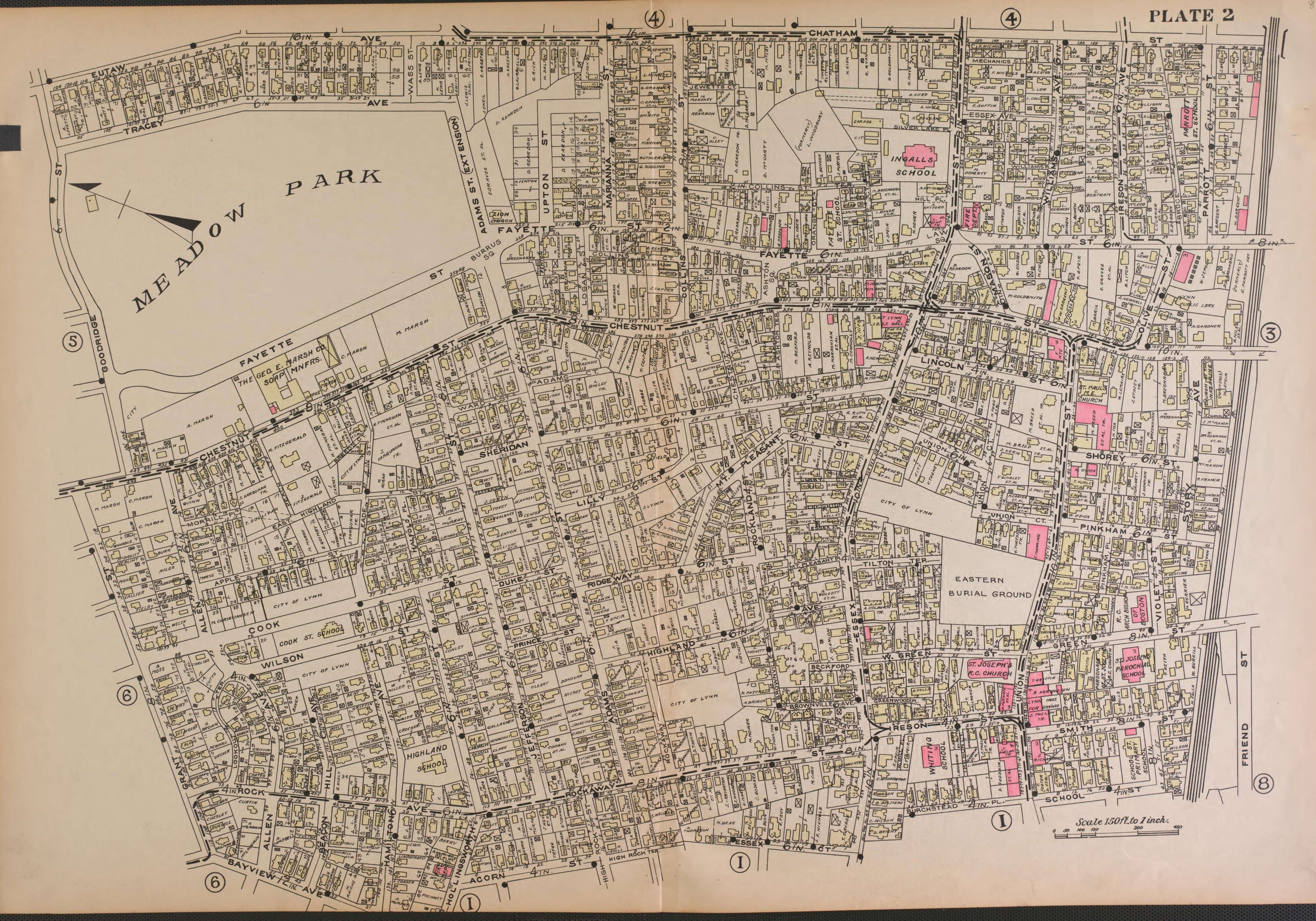 Lynn, Plate 2 from Richards Standard Atlas of the City of Lynn and the Towns of Swampscott, Saugus and Nahant, Massachusetts : from Official Records, Private Plans and Actual Surveys 1924 by Relic Map Company