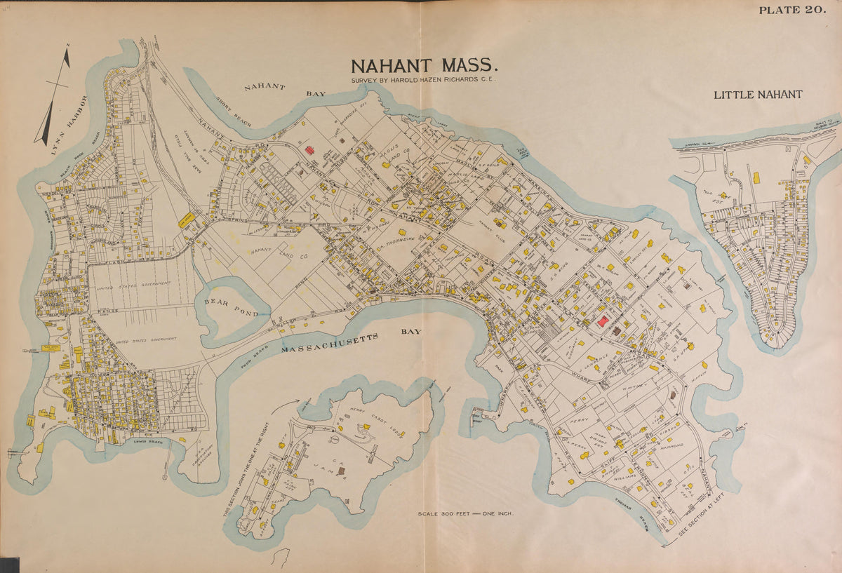 Nahant from Richards Standard Atlas of the City of Lynn and the Towns of Swampscott, Saugus and Nahant, Massachusetts : from Official Records, Private Plans and Actual Surveys 1924 by Relic Map Company