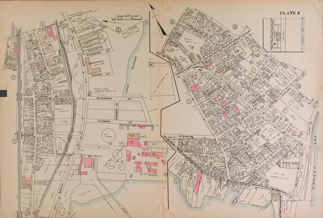 Lynn, Plate 8 from Richards Standard Atlas of the City of Lynn and the Towns of Swampscott, Saugus and Nahant, Massachusetts : from Official Records, Private Plans and Actual Surveys 1924 by Relic Map Company