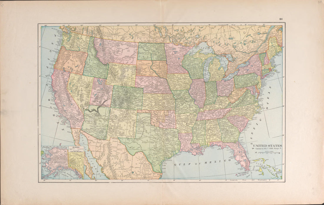 United States from Atlas of Benzie County, Michigan : With Maps of Michigan, United States and the World, Alaska, Cuba, Porto Rico, Hawaii and the Philippines : Also a Complete Mailing List of All Resident … 1901 by Relic Map Company