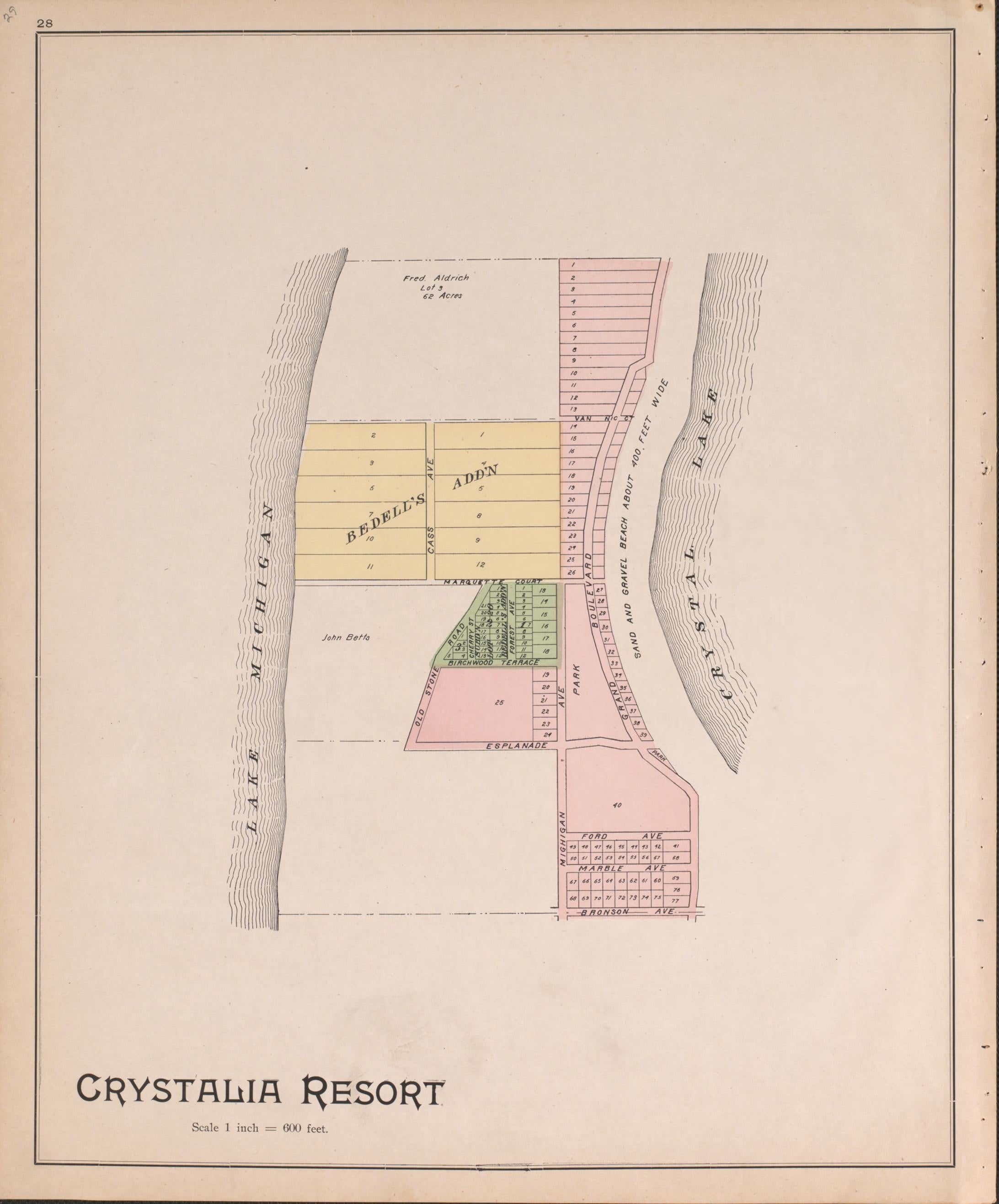Crystalia Resort from Atlas of Benzie County, Michigan : With Maps of Michigan, United States and the World, Alaska, Cuba, Porto Rico, Hawaii and the Philippines : Also a Complete Mailing List of All Resident … 1901 by Relic Map Company
