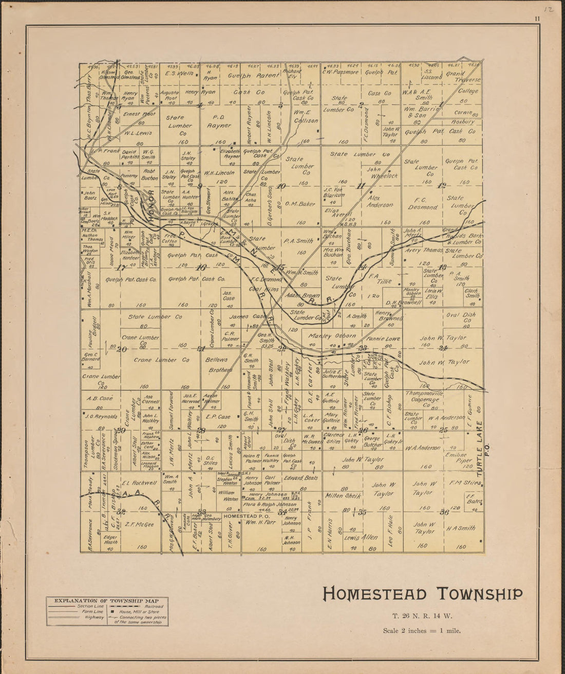 Homestead from Atlas of Benzie County, Michigan : With Maps of Michigan, United States and the World, Alaska, Cuba, Porto Rico, Hawaii and the Philippines : Also a Complete Mailing List of All Resident … 1901 by Relic Map Company