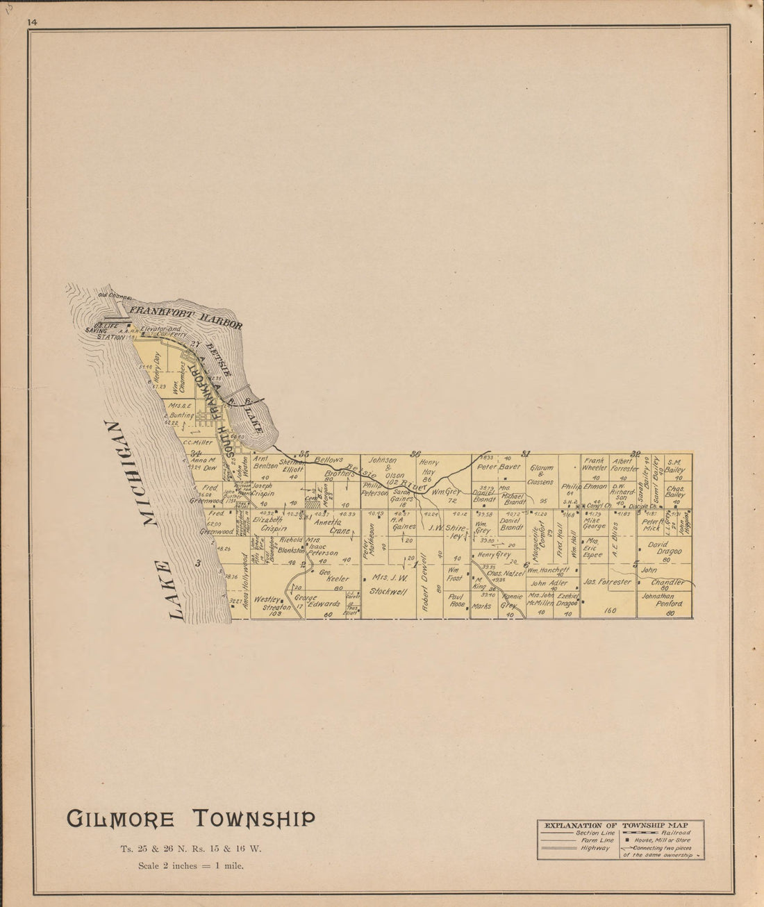 Gilmore from Atlas of Benzie County, Michigan : With Maps of Michigan, United States and the World, Alaska, Cuba, Porto Rico, Hawaii and the Philippines : Also a Complete Mailing List of All Resident … 1901 by Relic Map Company