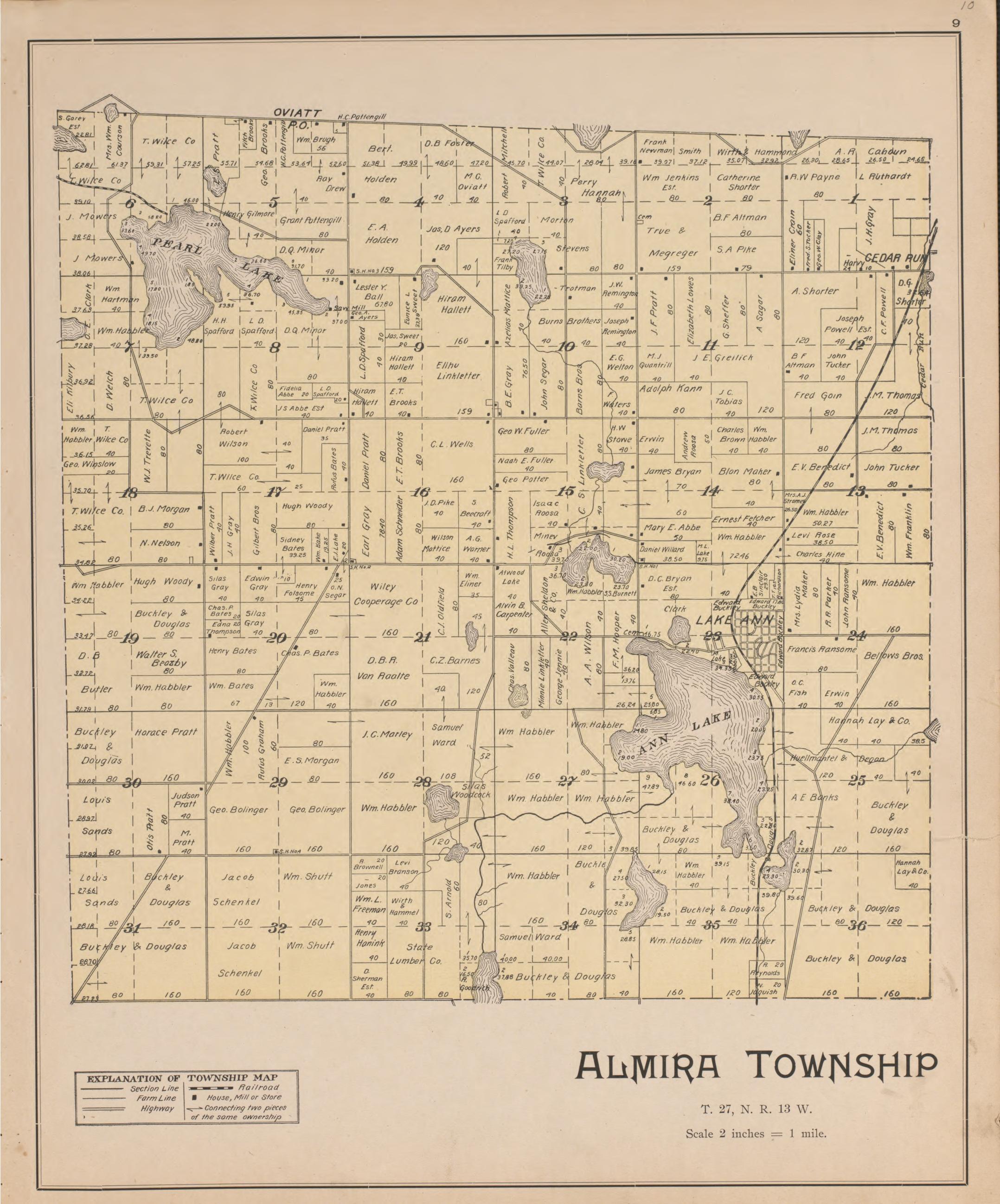 Almira from Atlas of Benzie County, Michigan : With Maps of Michigan, United States and the World, Alaska, Cuba, Porto Rico, Hawaii and the Philippines : Also a Complete Mailing List of All Resident … 1901 by Relic Map Company