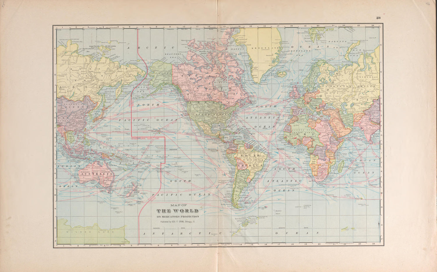 The World from Atlas of Benzie County, Michigan : With Maps of Michigan, United States and the World, Alaska, Cuba, Porto Rico, Hawaii and the Philippines : Also a Complete Mailing List of All Resident … 1901 by Relic Map Company