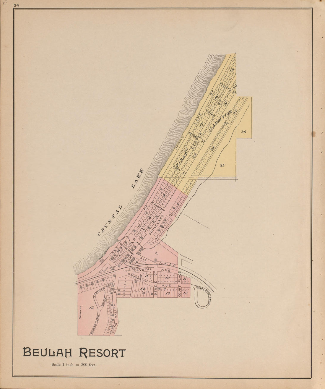 Beulah Resort from Atlas of Benzie County, Michigan : With Maps of Michigan, United States and the World, Alaska, Cuba, Porto Rico, Hawaii and the Philippines : Also a Complete Mailing List of All Resident … 1901 by Relic Map Company