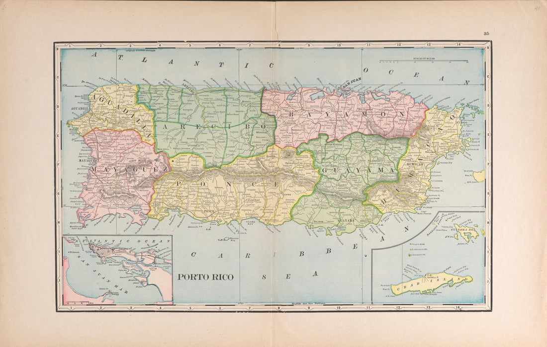Caribbean from Atlas of Benzie County, Michigan : With Maps of Michigan, United States and the World, Alaska, Cuba, Porto Rico, Hawaii and the Philippines : Also a Complete Mailing List of All Resident … 1901 by Relic Map Company