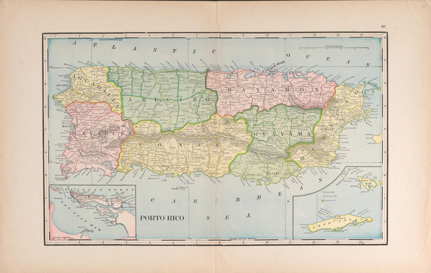 Caribbean from Atlas of Benzie County, Michigan : With Maps of Michigan, United States and the World, Alaska, Cuba, Porto Rico, Hawaii and the Philippines : Also a Complete Mailing List of All Resident … 1901 by Relic Map Company