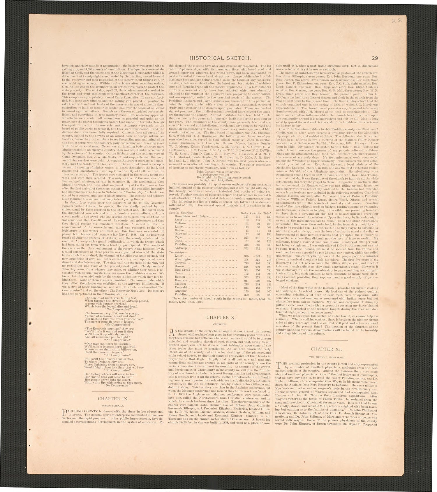 Historical Sketch from Historical Atlas of Paulding County, Ohio : Containing Maps of Paulding County, Townships, Towns and Villages : Also Maps of the United States and State of Ohio, Together With a Statement of … 1892 by Relic Map Company