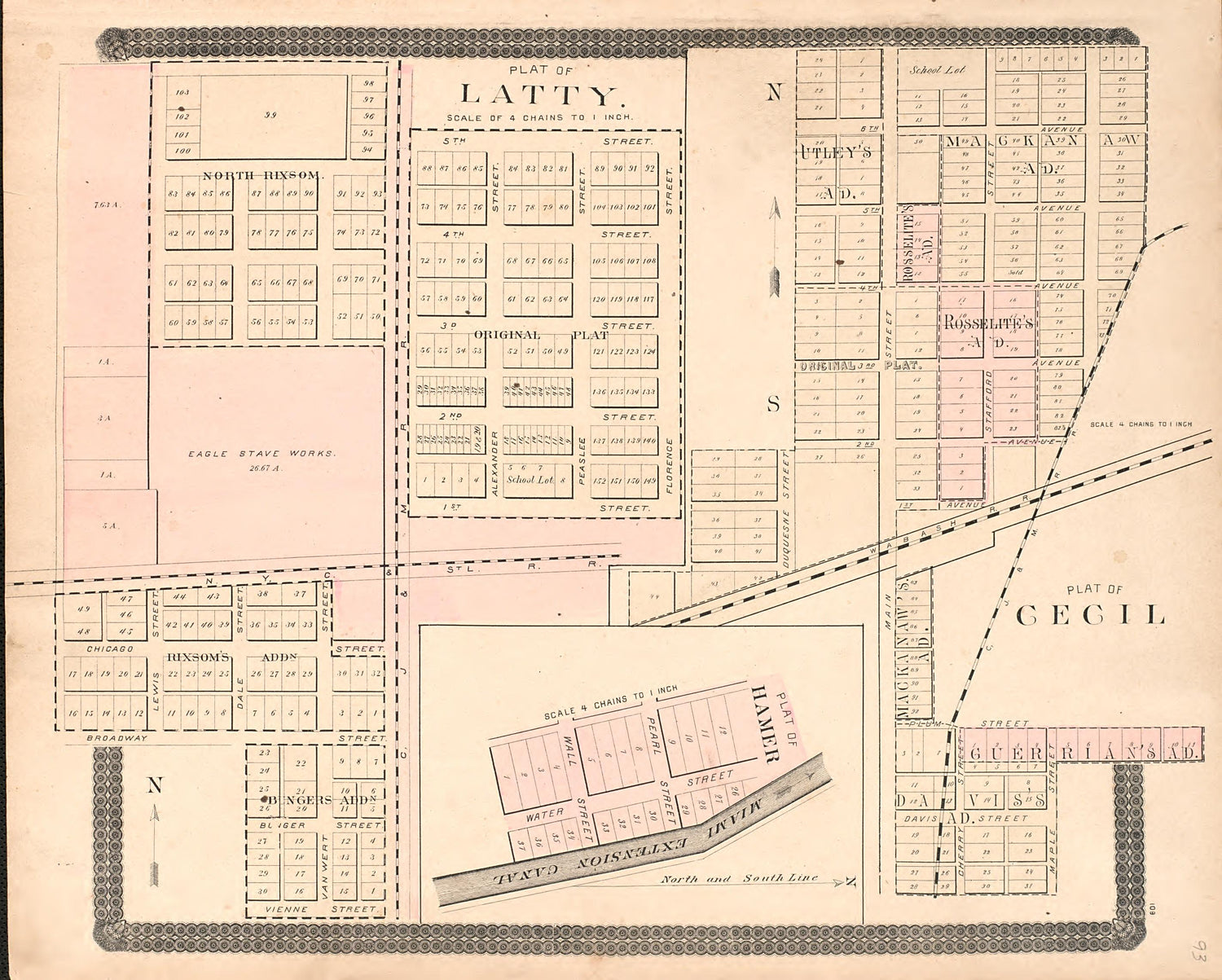 Latty; Cecil from Historical Atlas of Paulding County, Ohio : Containing Maps of Paulding County, Townships, Towns and Villages : Also Maps of the United States and State of Ohio, Together With a Statement of … 1892 by Relic Map Company