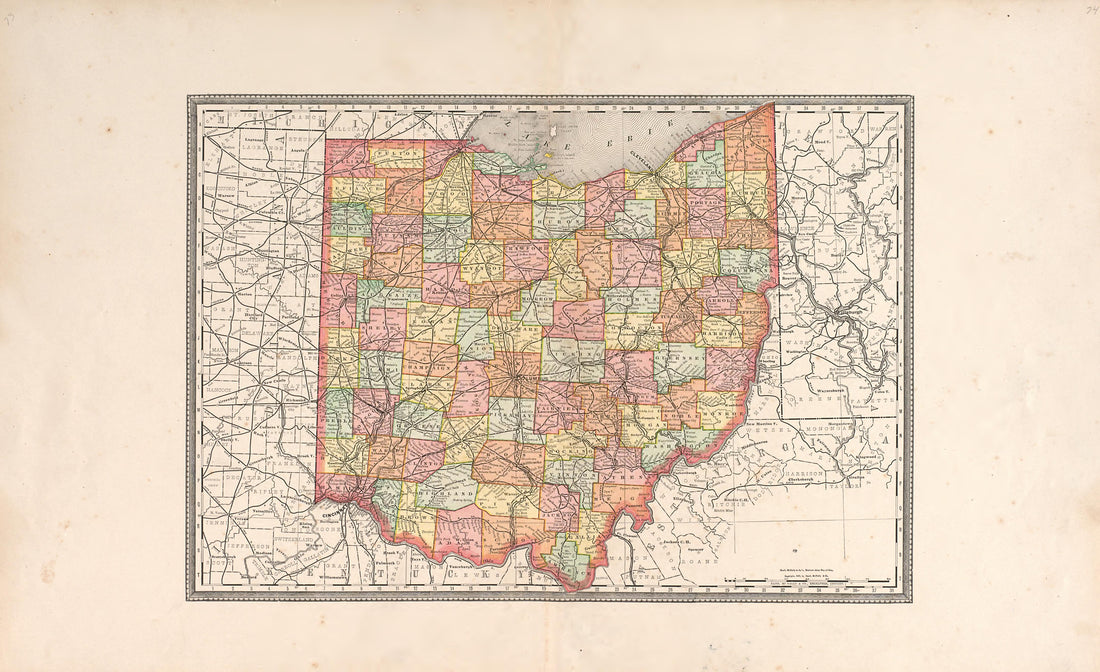 Ohio from Historical Atlas of Paulding County, Ohio : Containing Maps of Paulding County, Townships, Towns and Villages : Also Maps of the United States and State of Ohio, Together With a Statement of … 1892 by Relic Map Company