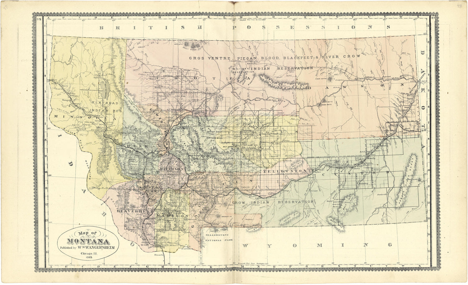 Map of Montana from Atlas of Genesee County, Michigan : Containing Maps of Every Township In the County, With Village and City Plats ... : from Actual Surveys and Official Records 1889 by Relic Map Company