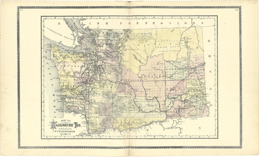 Map of Washington Territory from Atlas of Genesee County, Michigan : Containing Maps of Every Township In the County, With Village and City Plats ... : from Actual Surveys and Official Records 1889 by Relic Map Company