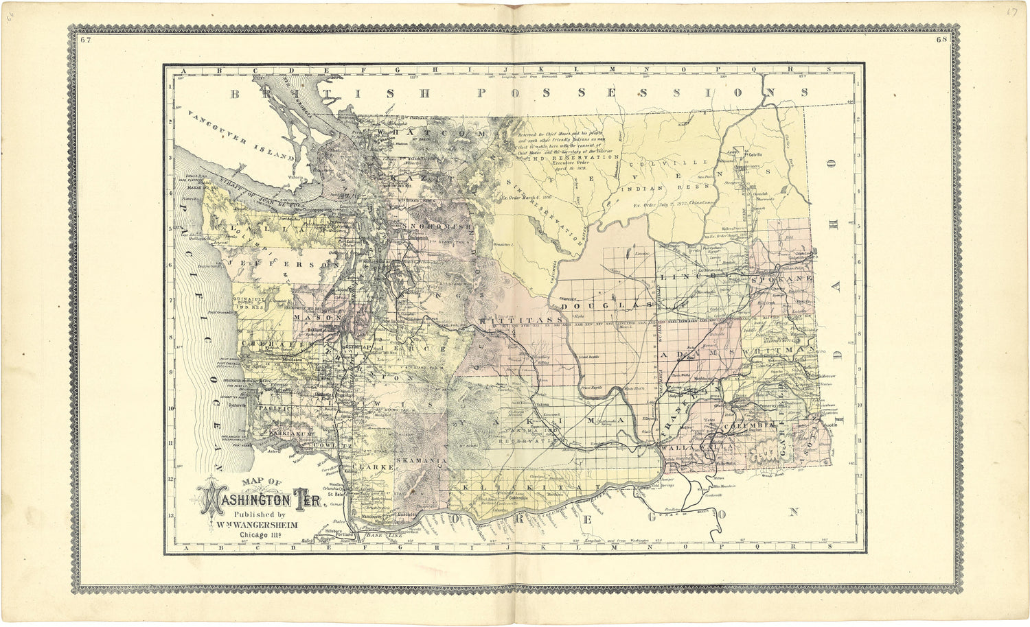Map of Washington Territory from Atlas of Genesee County, Michigan : Containing Maps of Every Township In the County, With Village and City Plats ... : from Actual Surveys and Official Records 1889 by Relic Map Company