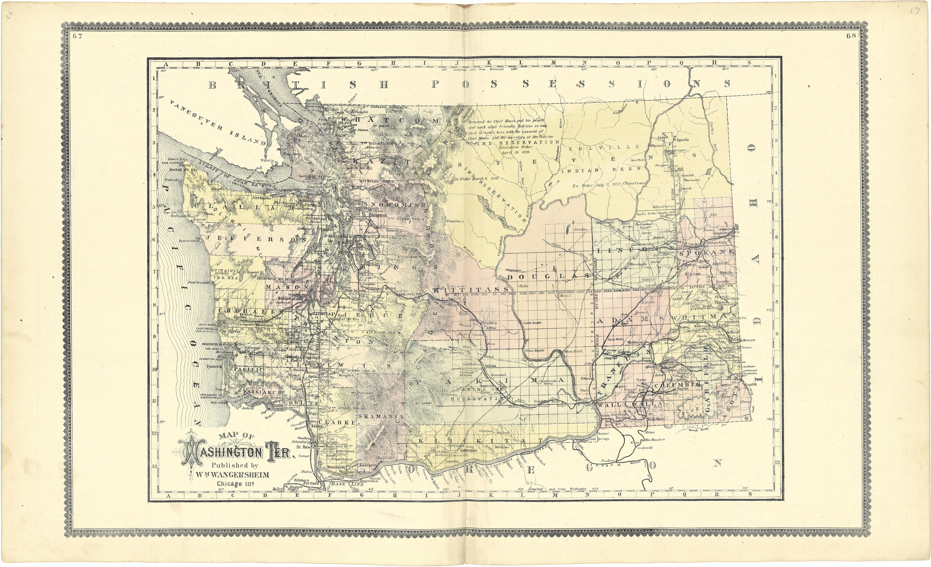 Map of Washington Territory from Atlas of Genesee County, Michigan : Containing Maps of Every Township In the County, With Village and City Plats ... : from Actual Surveys and Official Records 1889 by Relic Map Company