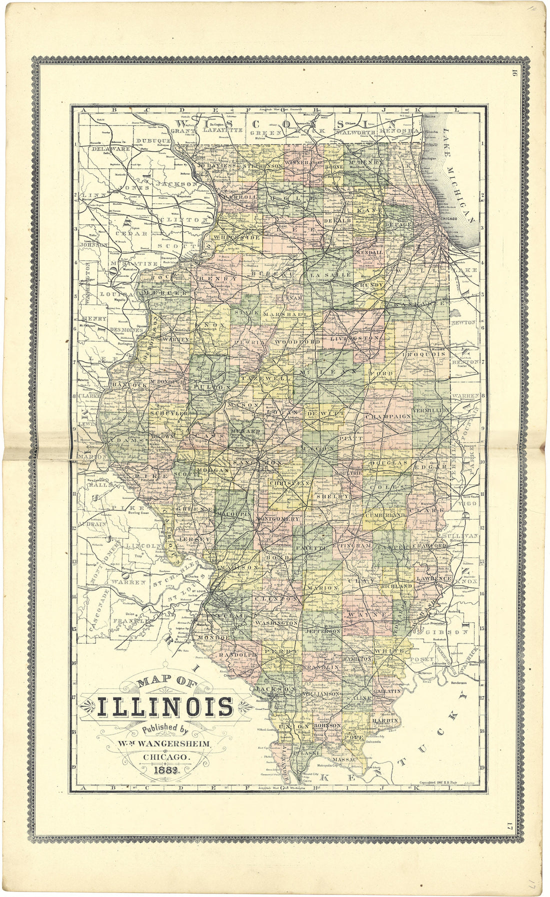 Map of Illinois from Atlas of Genesee County, Michigan : Containing Maps of Every Township In the County, With Village and City Plats ... : from Actual Surveys and Official Records 1889 by Relic Map Company