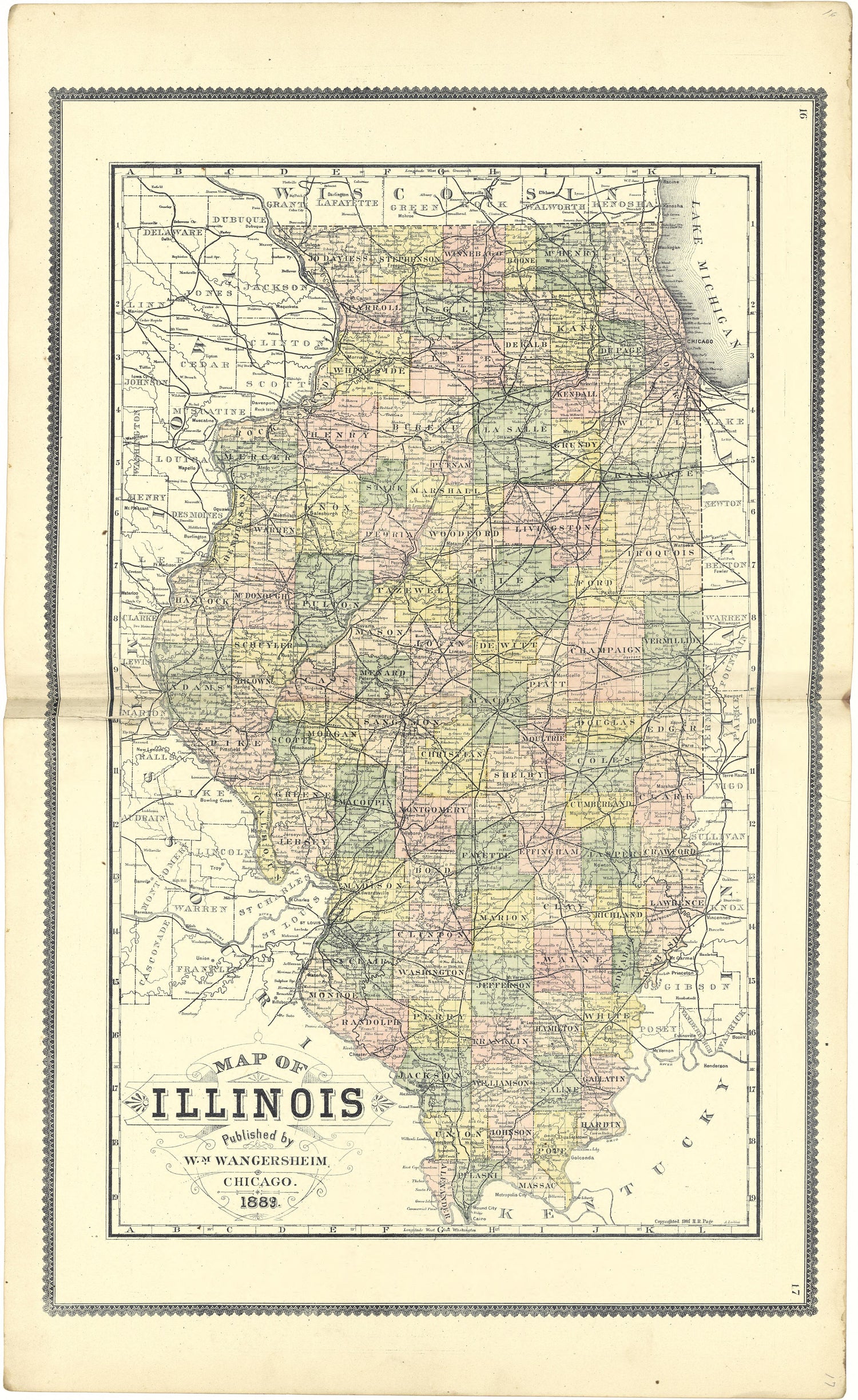 Map of Illinois from Atlas of Genesee County, Michigan : Containing Maps of Every Township In the County, With Village and City Plats ... : from Actual Surveys and Official Records 1889 by Relic Map Company