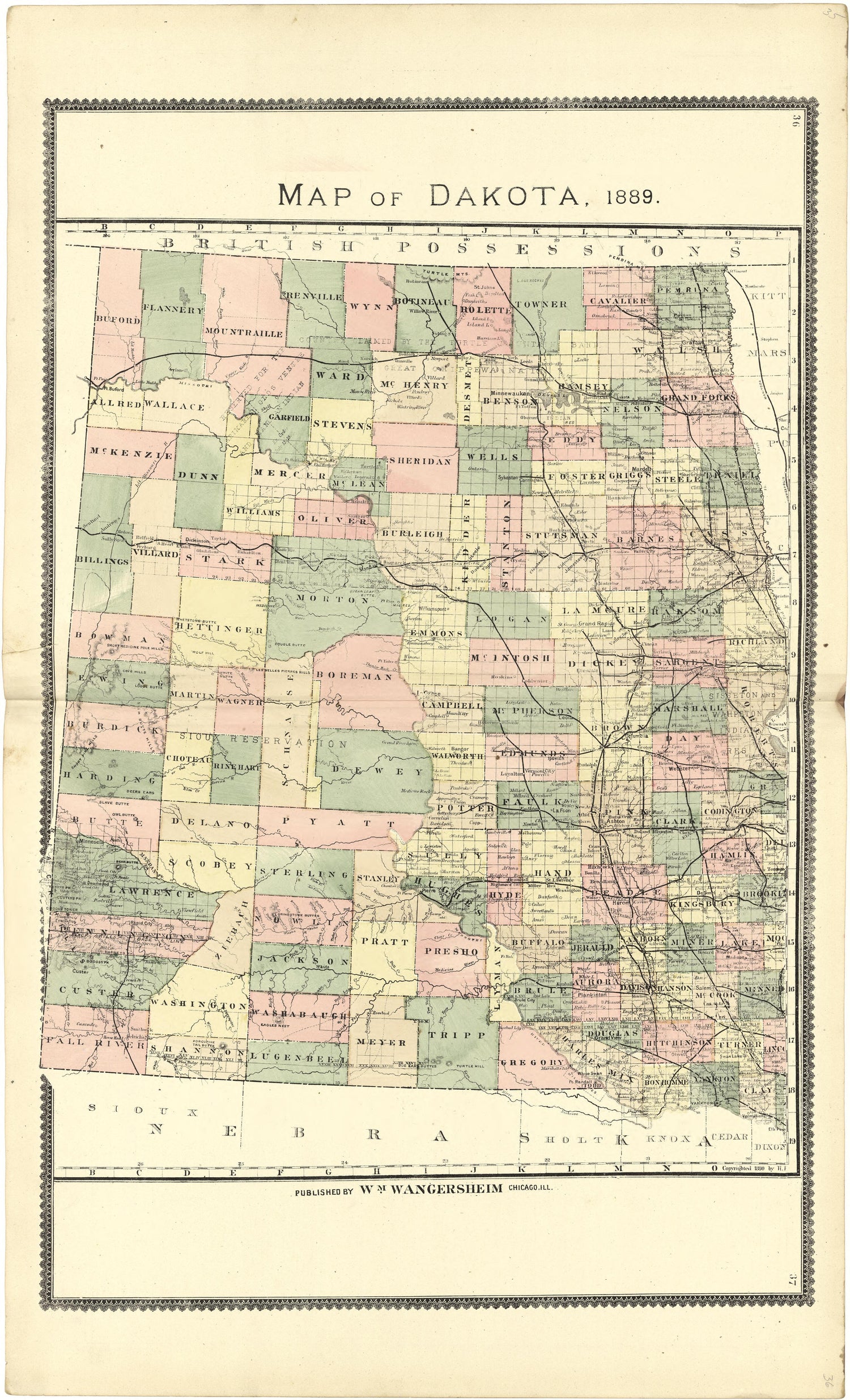 Map of Dakota, 1889 from Atlas of Genesee County, Michigan : Containing Maps of Every Township In the County, With Village and City Plats ... : from Actual Surveys and Official Records by Relic Map Company