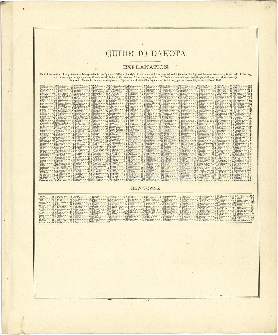 Guide to Dakota; New Towns from Atlas of Genesee County, Michigan : Containing Maps of Every Township In the County, With Village and City Plats ... : from Actual Surveys and Official Records 1889 by Relic Map Company