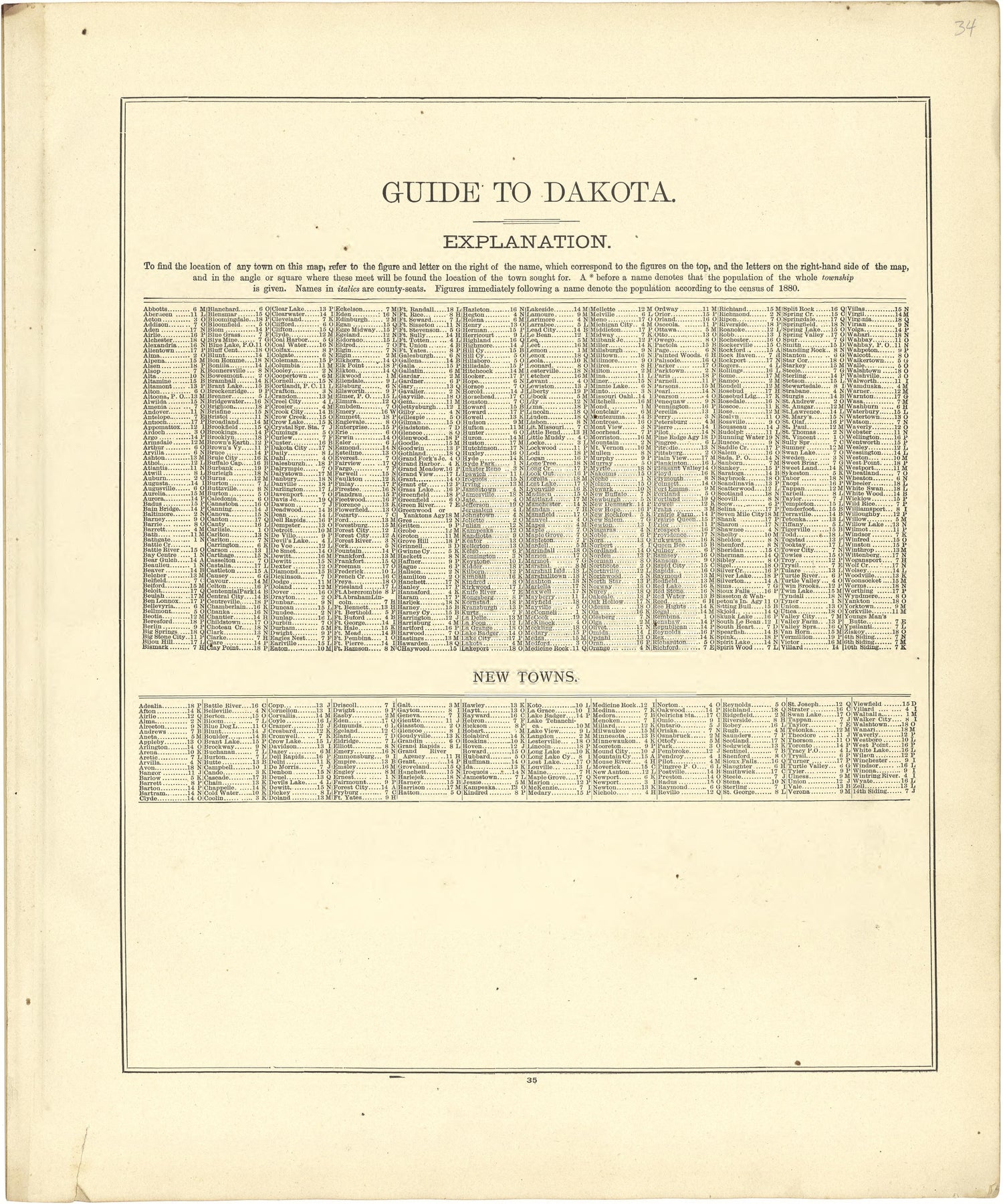 Guide to Dakota; New Towns from Atlas of Genesee County, Michigan : Containing Maps of Every Township In the County, With Village and City Plats ... : from Actual Surveys and Official Records 1889 by Relic Map Company