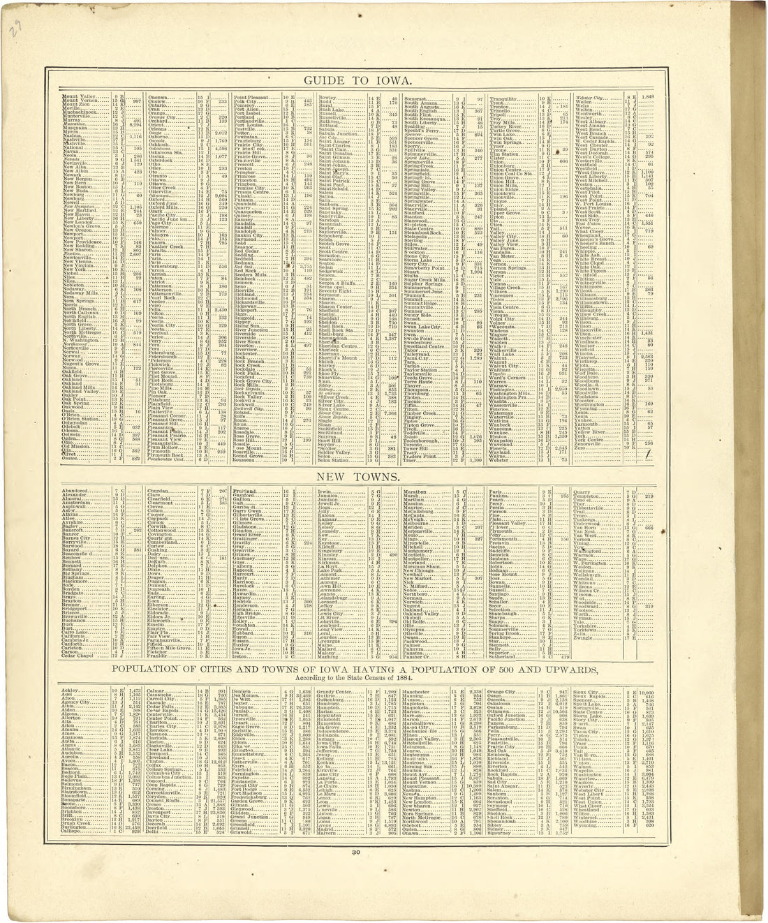 Guide to Iowa; New Towns from Atlas of Genesee County, Michigan : Containing Maps of Every Township In the County, With Village and City Plats ... : from Actual Surveys and Official Records 1889 by Relic Map Company