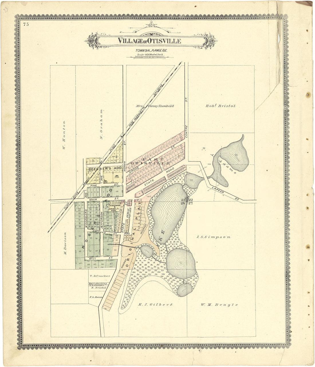 Village of Otisville from Atlas of Genesee County, Michigan : Containing Maps of Every Township In the County, With Village and City Plats ... : from Actual Surveys and Official Records 1889 by Relic Map Company
