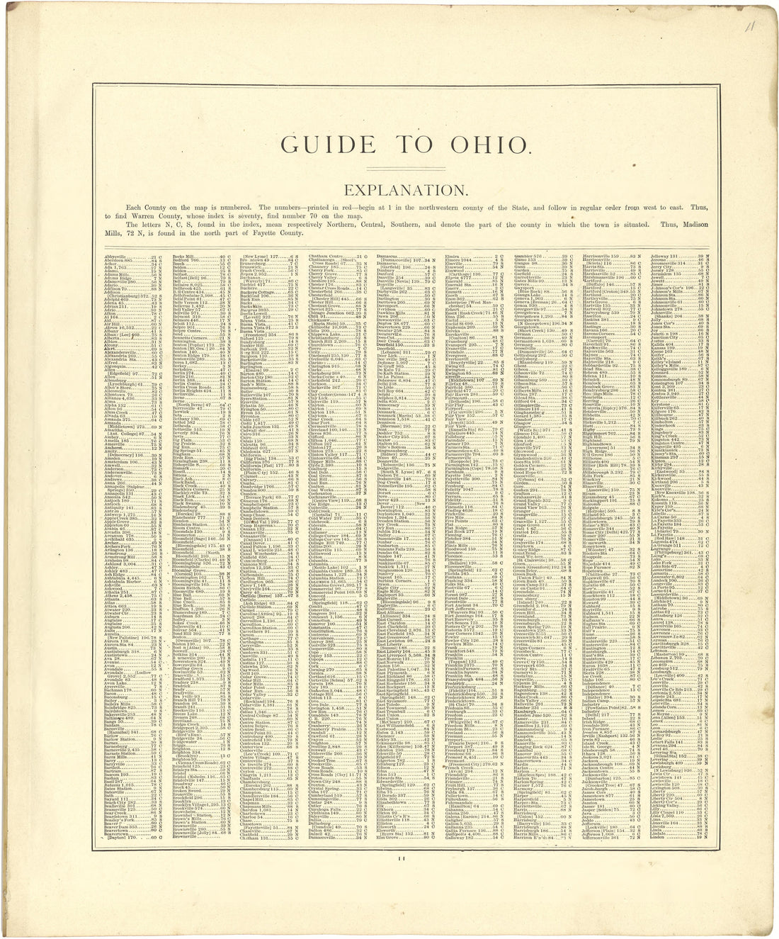 Guide to Ohio from Atlas of Genesee County, Michigan : Containing Maps of Every Township In the County, With Village and City Plats ... : from Actual Surveys and Official Records 1889 by Relic Map Company