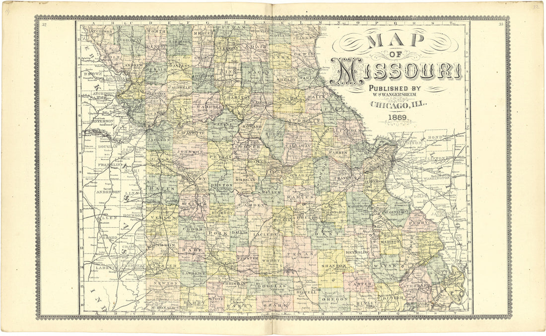 Map of Missouri from Atlas of Genesee County, Michigan : Containing Maps of Every Township In the County, With Village and City Plats ... : from Actual Surveys and Official Records 1889 by Relic Map Company