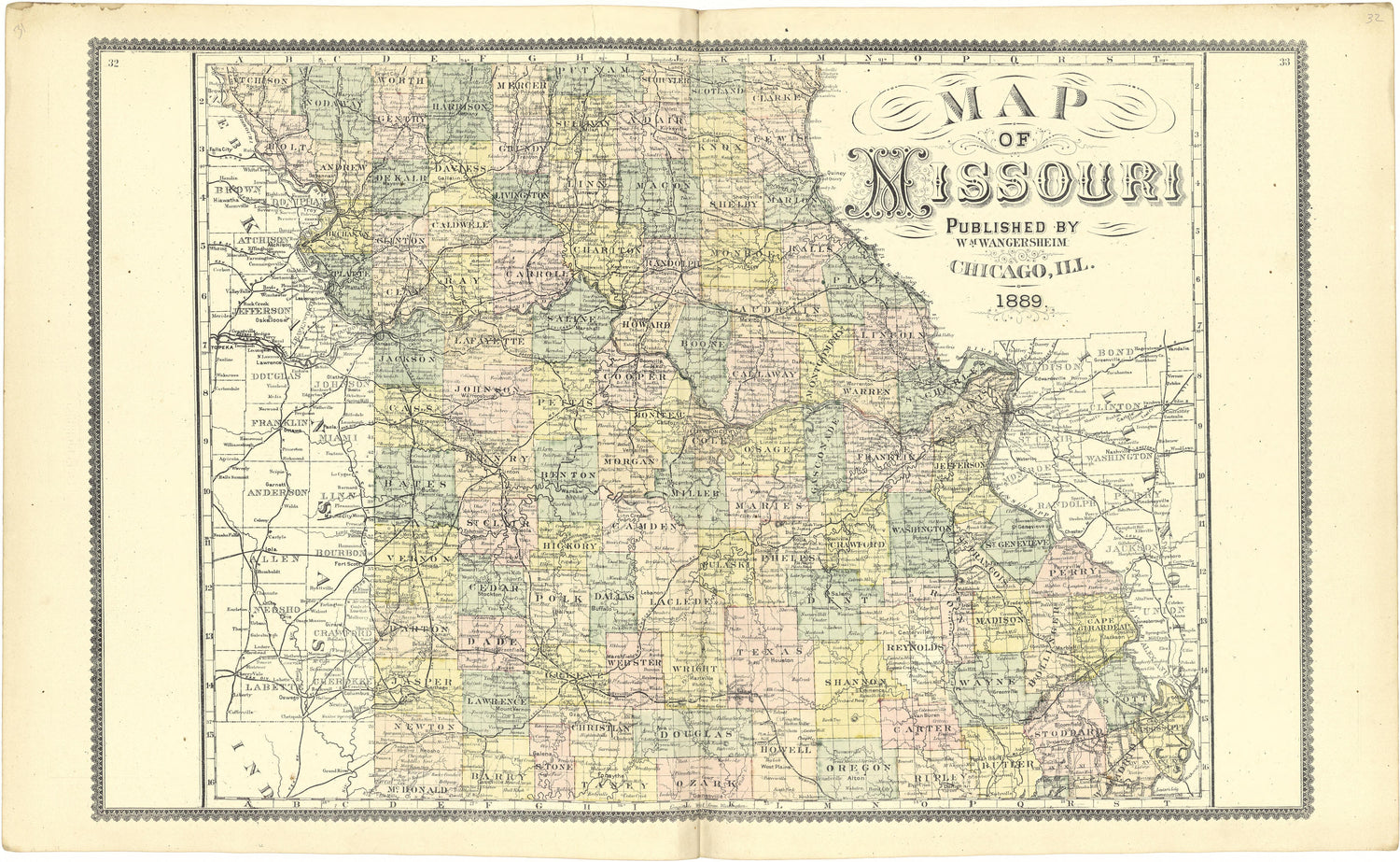 Map of Missouri from Atlas of Genesee County, Michigan : Containing Maps of Every Township In the County, With Village and City Plats ... : from Actual Surveys and Official Records 1889 by Relic Map Company