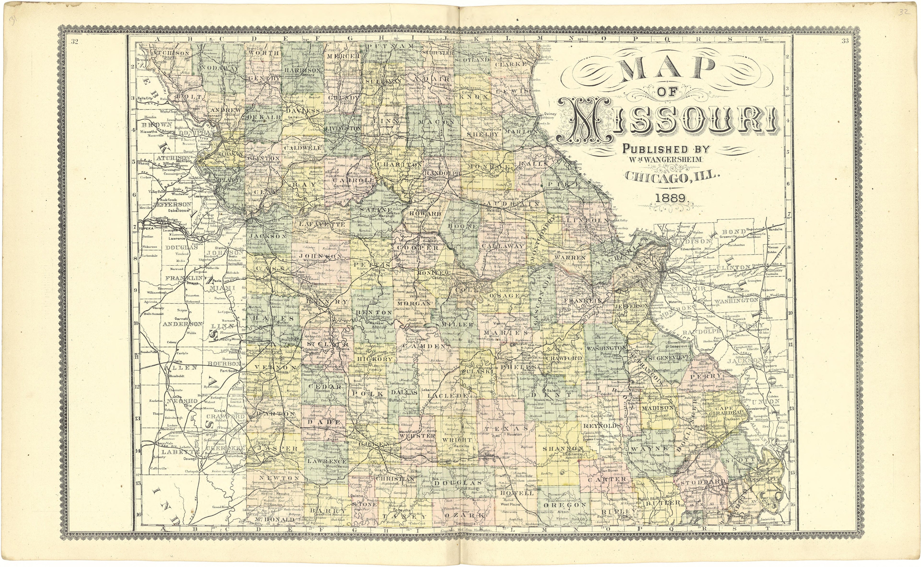 Map of Missouri from Atlas of Genesee County, Michigan : Containing Maps of Every Township In the County, With Village and City Plats ... : from Actual Surveys and Official Records 1889 by Relic Map Company