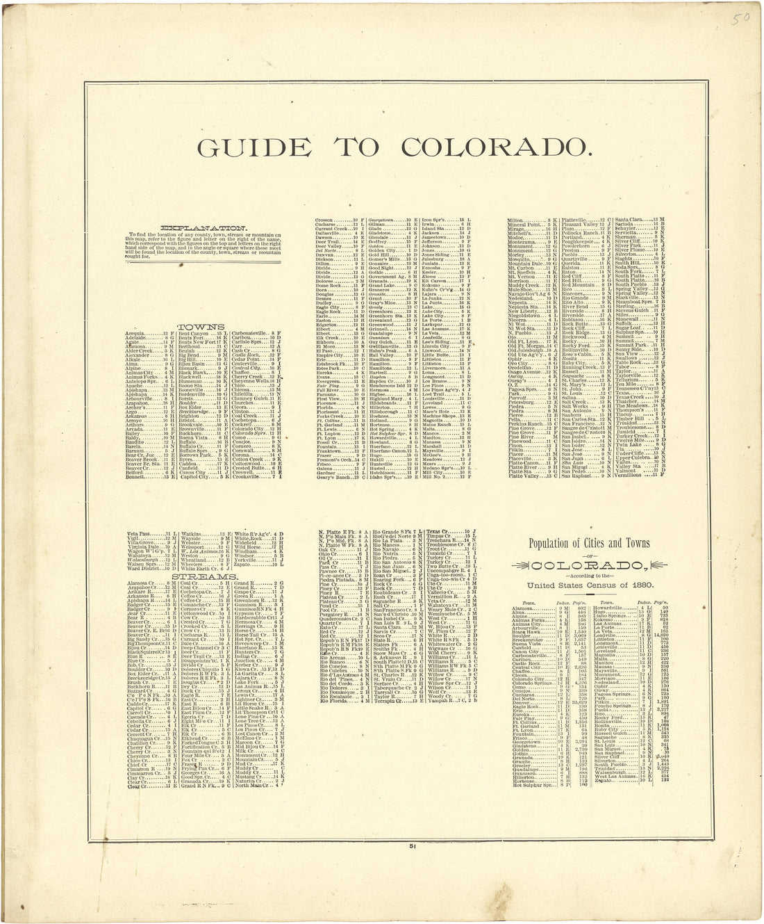 Guide to Colorado from Atlas of Genesee County, Michigan : Containing Maps of Every Township In the County, With Village and City Plats ... : from Actual Surveys and Official Records 1889 by Relic Map Company