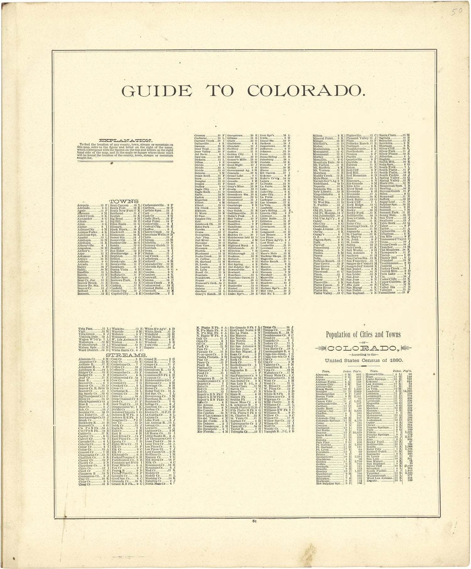 Guide to Colorado from Atlas of Genesee County, Michigan : Containing Maps of Every Township In the County, With Village and City Plats ... : from Actual Surveys and Official Records 1889 by Relic Map Company