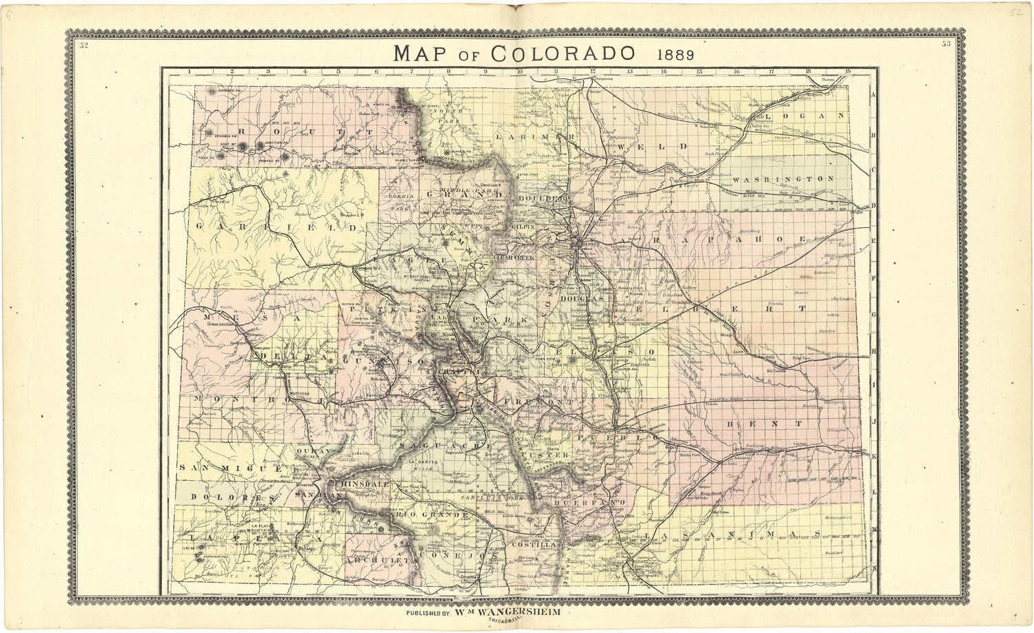Map of Colorado 1889 from Atlas of Genesee County, Michigan : Containing Maps of Every Township In the County, With Village and City Plats ... : from Actual Surveys and Official Records by Relic Map Company