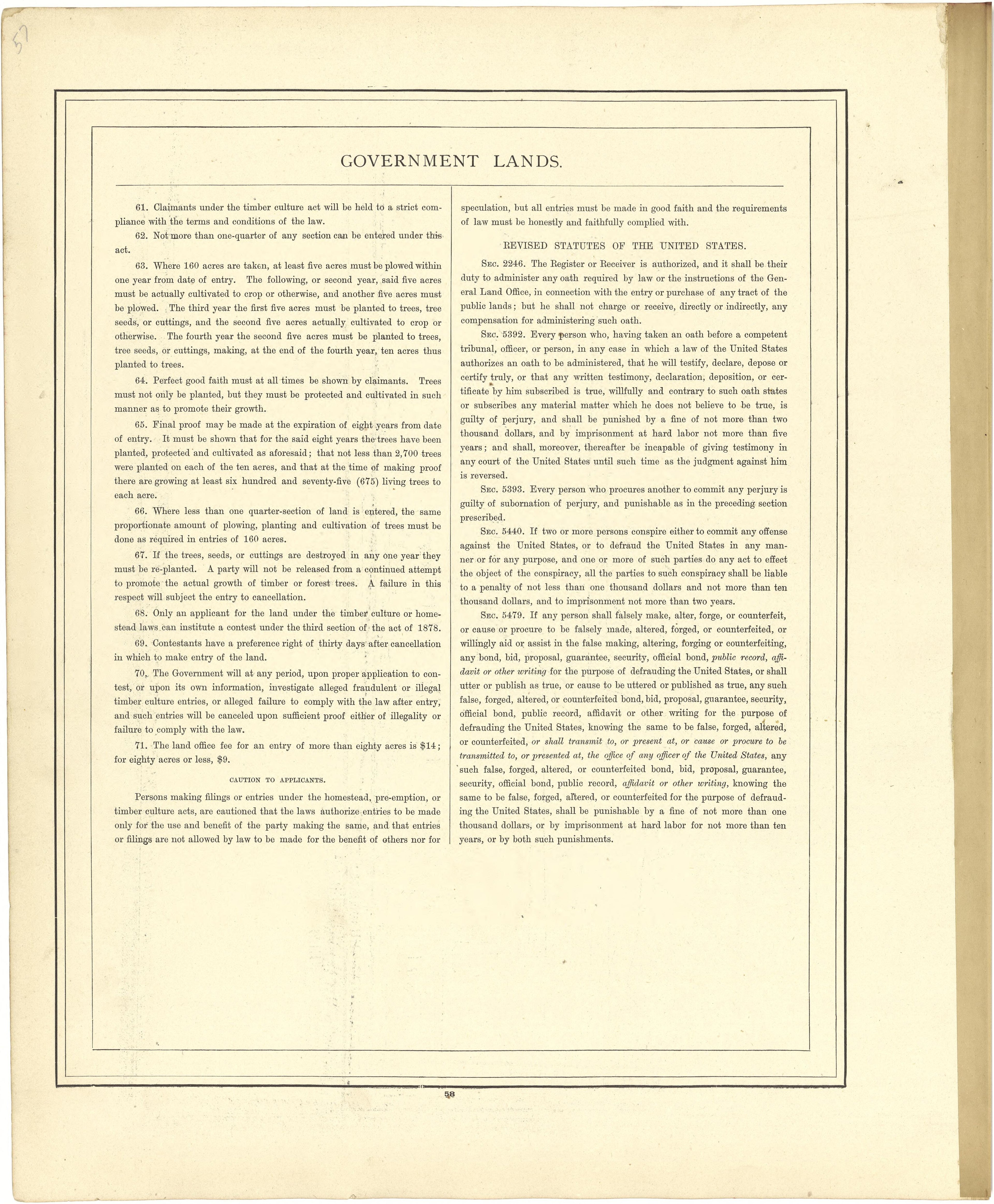 Government Lands from Atlas of Genesee County, Michigan : Containing Maps of Every Township In the County, With Village and City Plats ... : from Actual Surveys and Official Records 1889 by Relic Map Company